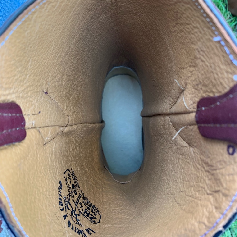 Men’s Western Cowboy Rodeo Texas Style boots Light Brown Leather Handmade 900 - Picture 7 of 7